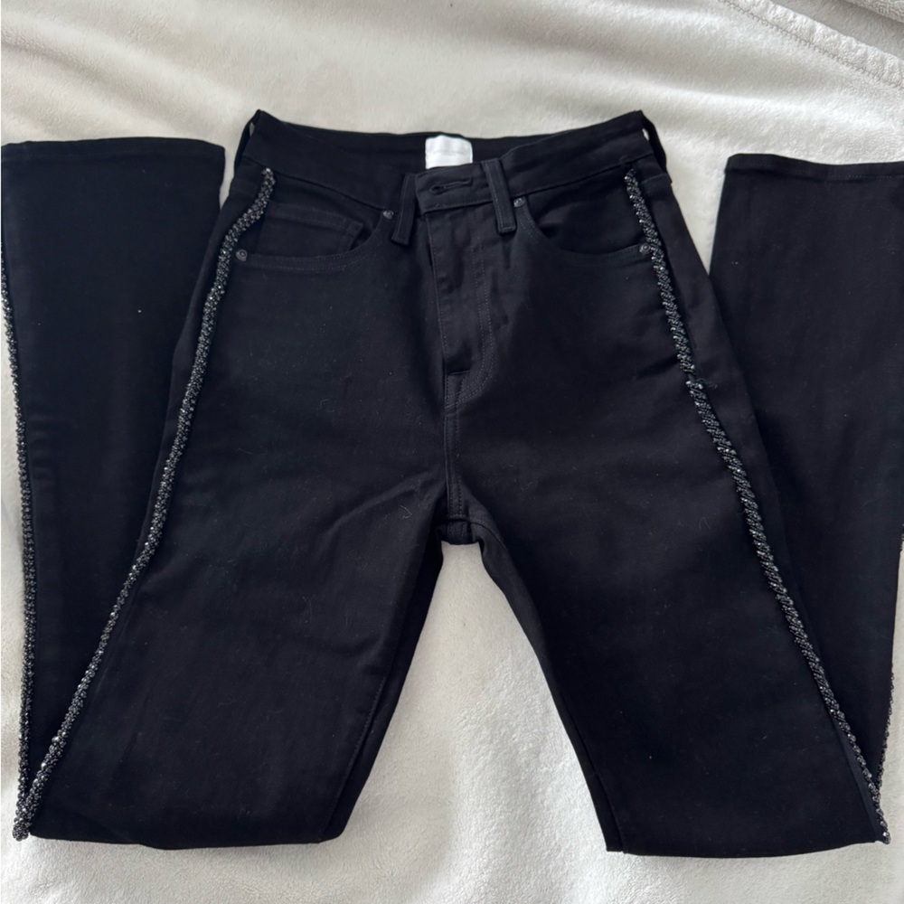 NWT (Missing beads) $345 Johnathan Simkhai Black Beaded Jeans - Size 25